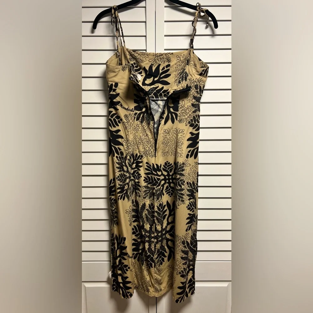 COPY - Manuhealii Black and Tan Slip Dress Spaghetti Strap Resort Wear - Picture 6 of 13